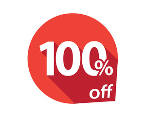 100 percent discount off red circle