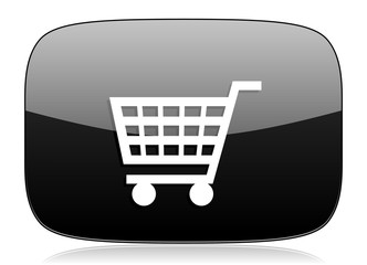 cart black glossy web modern icon