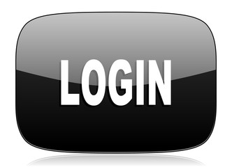 login black glossy web modern icon