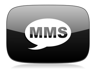 mms black glossy web modern icon