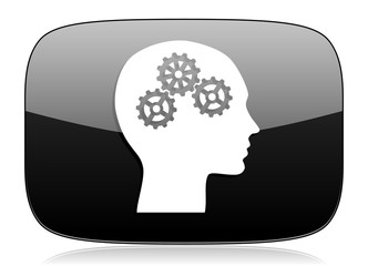 head black glossy web modern icon