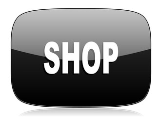 shop black glossy web modern icon