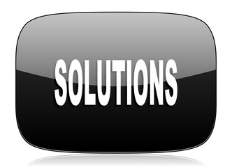 solutions black glossy web modern icon