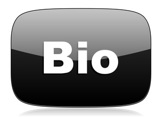 bio black glossy web modern icon