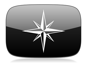 compass black glossy web modern icon