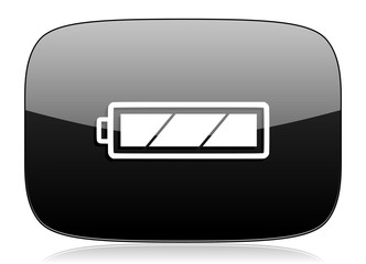 battery black glossy web modern icon