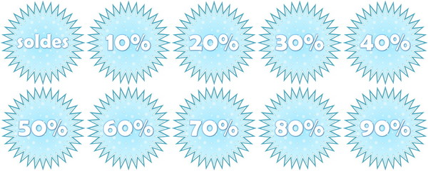 Set of french winter sale icons