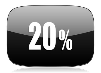 20 percent black glossy web modern icon