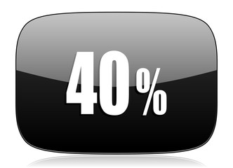 40 percent black glossy web modern icon