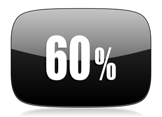 60 percent black glossy web modern icon