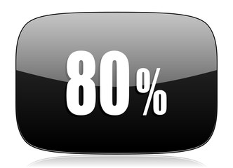 80 percent black glossy web modern icon
