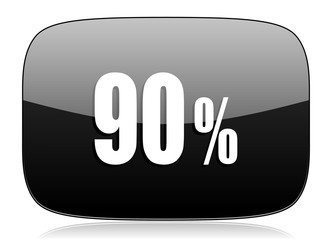 90 percent black glossy web modern icon