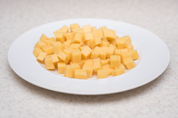 Cube sliced cheese