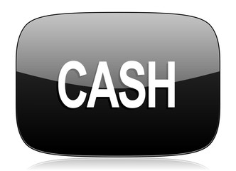 cash black glossy web modern icon