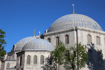 Fototapeta na wymiar Mosque's dome at Istanbul in Turkey