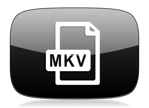 mkv file black glossy web modern icon