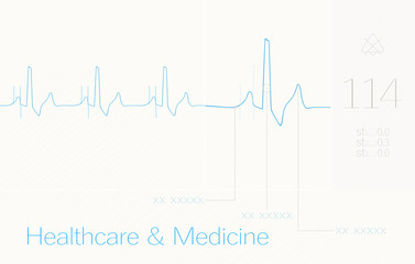 Naklejka premium ECG, cardio, heart, medical background