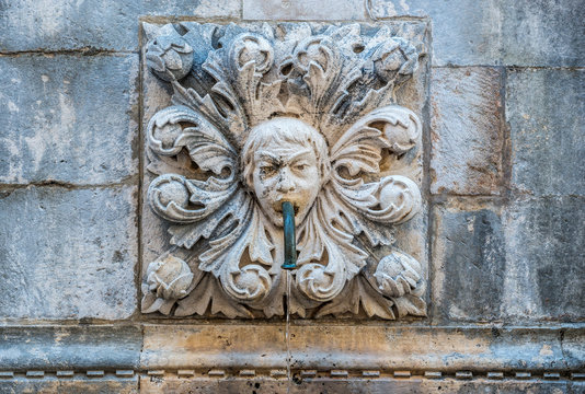 Details of Big Onofrio's Fountain in Dubrovnik, Croatia