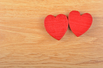 Fototapeta na wymiar Heart on wooden background