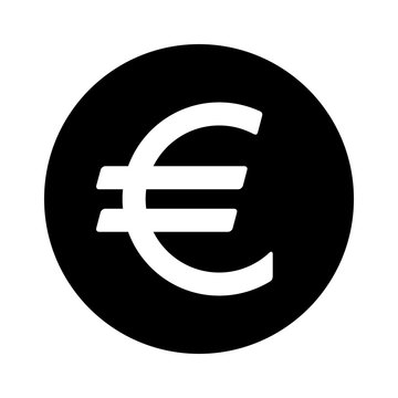 European Euro round currency symbol flat icon for apps and websites