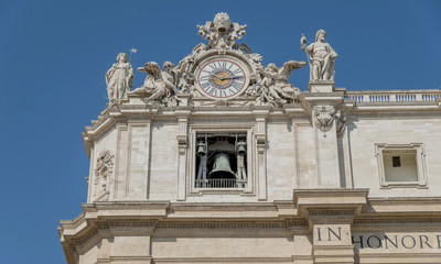 Italy. Rome. Sculptures on the building of St Peter's Basilica