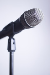 Professional voice microphone on stand