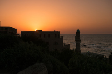 Fototapeta premium Sunset in Old Jaffa Tel Aviv