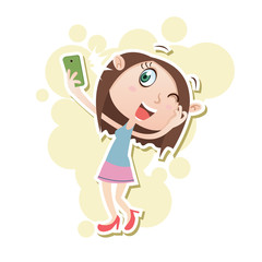 Girl taking selfie.