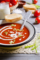 Tomato puree the soup