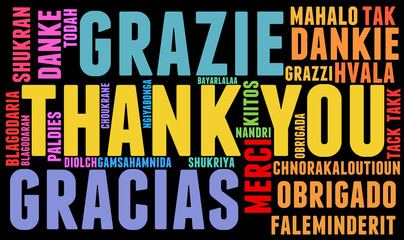 Obraz premium International Thank You Word Cloud