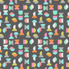 colored semicircle seamless pattern