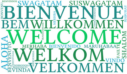 International Welcome Word Cloud. Each word used in this word cloud is another language's version of the word Welcome