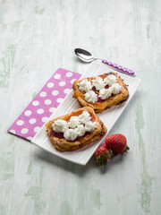 strawberry pastry with fresh cream