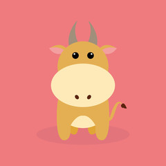 Cute Cartoon Bull