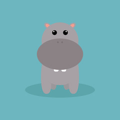 Cute Cartoon Hippo