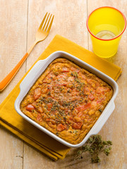 eggs quiche with tomatoes and oregano