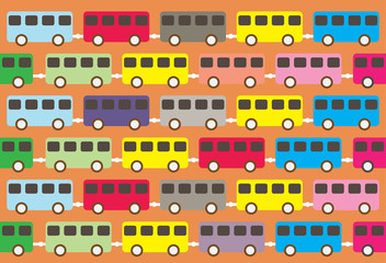 Vintage bus pattern