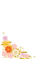 Obraz premium 年賀状素材 はがきテンプレート 和風