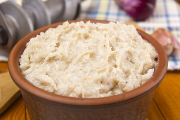 Bacon the twisted in a meat grinder