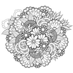 Pattern for Coloring book with abstract flowers - 99160139