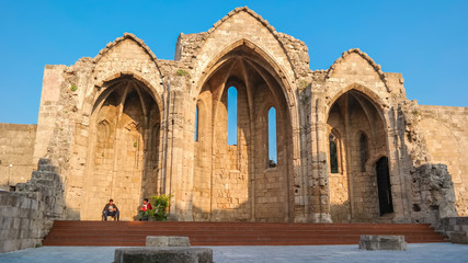 RHODES ISLAND, GREECE December 2014  The ruin of old church