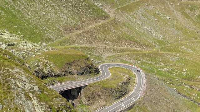 Mountain road in Fagaras Mountains, timelapse 