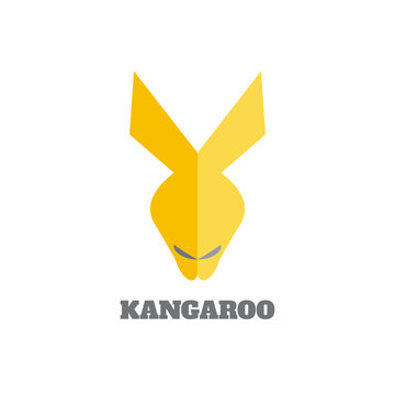 Kangaroo face logo emblem template. Logotype concept icon. Perfect for your design.
