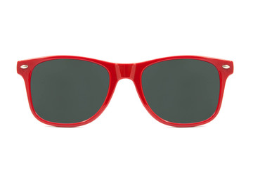 red sunglasses on white background - 99162320