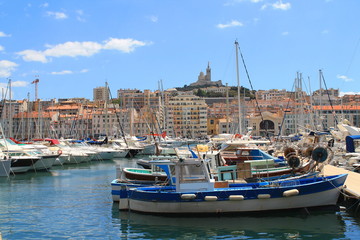 Fototapeta na wymiar Vieux port de Marseille, France