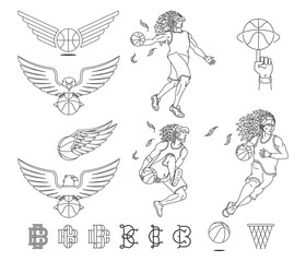 basketball bundle black on white