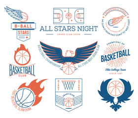 Fototapeta premium basketball sport badges colored