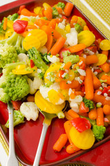 Boiled vegetables on a plate