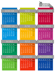 Calendar 2017 / German calendar for year 2017, week starts on Monday