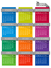 Calendar 2017 / Spanish calendar for year 2017, week starts on Monday